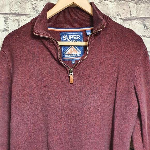 Superdry Burgundy Jumper Uk Medium - Picture 3 of 3